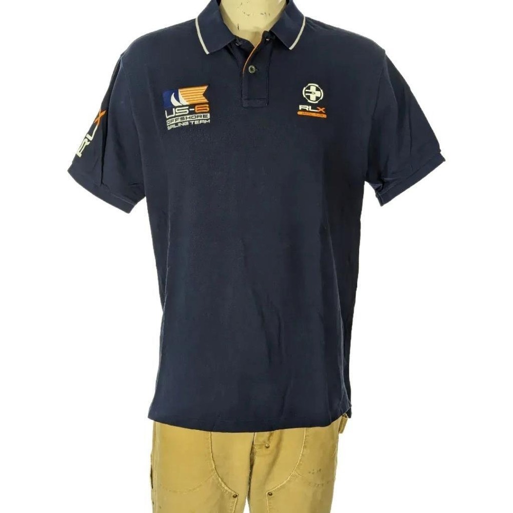 Polo Ralph Lauren RLX Nautical Sailing Team Polo Shirt Sz XXL Custom Fit EUC